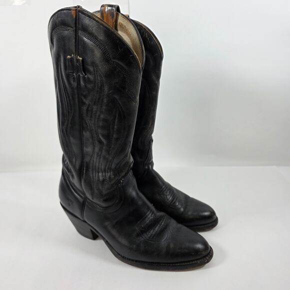 Frye Other - Mens Vintage FRYE Black Western 3841 Cowboy Boots Size 8.5 D Made in USA